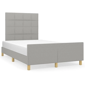 vidaXL Cadre de lit avec tête de lit gris clair 120x190 cm tissu pas cher