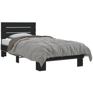 vidaXL Vidaxl Cadre De Lit Sans Matelas Noir 75x190 Cm pas cher