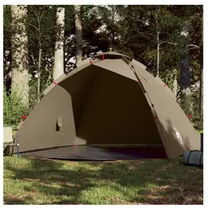 vidaXL Tente de pêche 4 personnes marron libération rapide pas cher