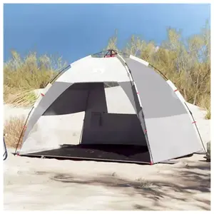 Comparateur de prix : vidaXL Tente de plage 2 personnes gris libération rapide imperméable