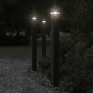 Comparateur de prix : vidaXL Lampadaires d'extérieur 3 pcs noir 110 cm aluminium