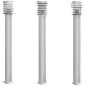 Comparateur de prix : vidaXL Lampadaires d'extérieur 3 pcs argenté 110 cm acier inoxydable