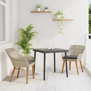 vidaXL Ensemble de salle à manger 3 pcs Gris clair et noir pas cher