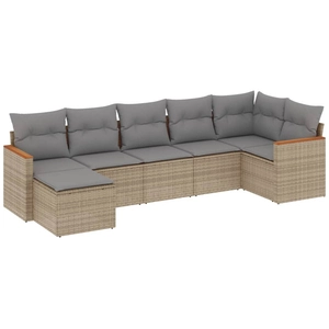 vidaXL Salon de jardin avec coussins 8 pcs beige résine tressée pas cher