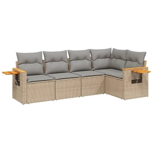 vidaXL Salon de jardin avec coussins 6 pcs beige résine tressée pas cher