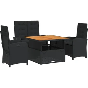 vidaXL Ensemble à manger de jardin 4 pcs avec coussins noir pas cher