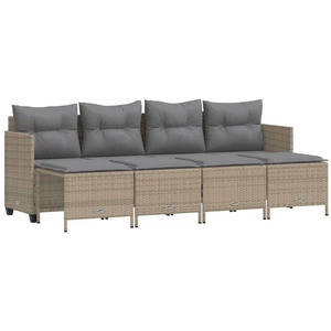 vidaXL Salon de jardin avec coussins 5 pcs beige résine tressée pas cher