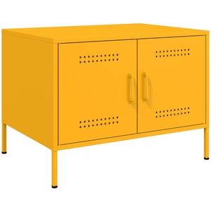 vidaXL Table basse jaune moutarde 68x50x50,5 cm acier laminé à froid pas cher