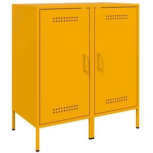 vidaXL Buffets 2 pcs jaune moutarde 36x39x79 cm acier laminé à froid pas cher