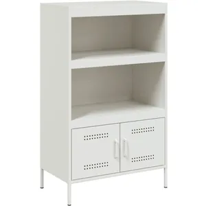 vidaXL Buffet haut blanc 68x39x113 cm acier pas cher