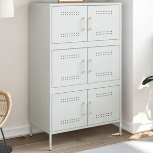 vidaXL Buffet haut blanc 68x39x113 cm acier pas cher