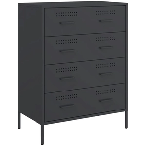 vidaXL Buffet noir 68x39x89 cm acier pas cher