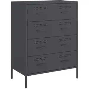 vidaXL Buffet anthracite 68x39x89 cm acier pas cher