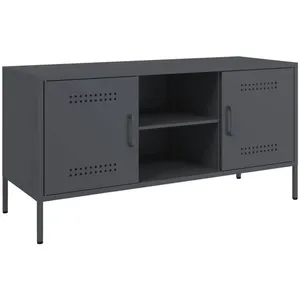 vidaXL Meuble TV anthracite 100,5x39x50,5 cm acier pas cher