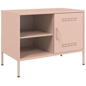 vidaXL Meubles TV 2 pcs rose 68x39x50,5 cm acier pas cher