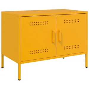 vidaXL Meuble TV jaune moutarde 68x39x50,5 cm acier pas cher