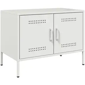 vidaXL Meuble TV blanc 68x39x50,5 cm acier pas cher