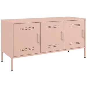 vidaXL Meuble TV rose 100,5x39x50,5 cm acier pas cher