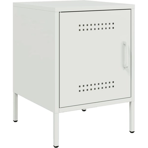vidaXL Table de chevet blanc 36x39x50,5 cm acier pas cher