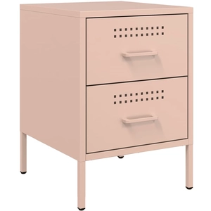 vidaXL Tables de chevet 2 pcs rose 36x39x50,5 cm acier pas cher