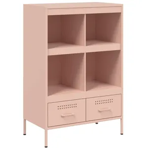 vidaXL Vidaxl Buffet Haut Rose 68x39x101,5 Cm Acier pas cher