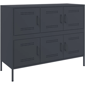 Vidaxl - Buffet anthracite 100,5x39x79 cm acier laminé à froid Anthracite pas cher