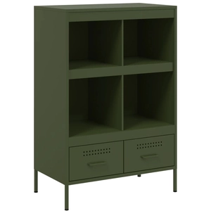 Vidaxl - Buffet haut vert olive 68x39x101,5 cm acier laminé à froid Vert
