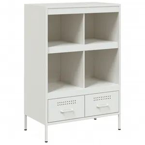 vidaXL Buffet haut blanc 68x39x101,5 cm acier laminé à froid pas cher