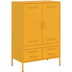 Comparateur de prix : vidaXL Buffet haut jaune moutarde 68x39x101,5 cm acier laminé à froid