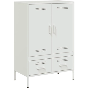 vidaXL Buffet haut blanc 68x39x101,5 cm acier laminé à froid pas cher