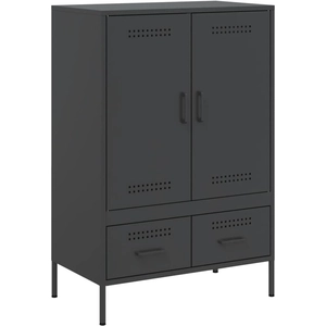 vidaXL Buffet haut noir 68x39x101,5 cm acier laminé à froid pas cher
