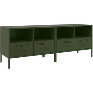 Meubles tv 2 pcs vert olive 68x39x50,5 cm acier laminé à froid Vidaxl Vert pas cher