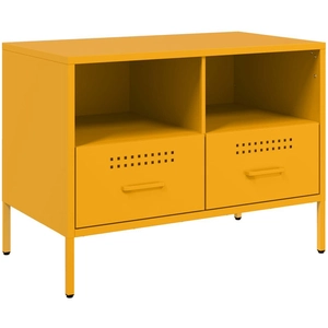 Meuble tv jaune moutarde 68x39x50,5 cm acier laminé à froid Vidaxl Jaune pas cher