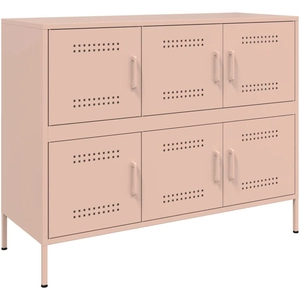 Vidaxl - Buffet rose 100,5x39x79 cm acier laminé à froid Rose pas cher