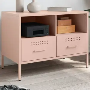 Meuble tv rose 68x39x50,5 cm acier laminé à froid Vidaxl pas cher