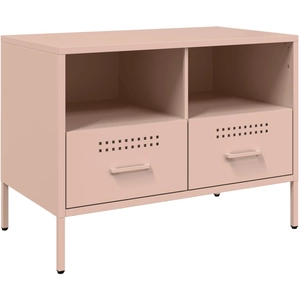 Meubles tv 2 pcs rose 68x39x50,5 cm acier laminé à froid Vidaxl Rose pas cher
