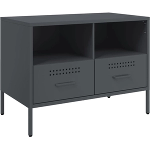 Meuble tv anthracite 68x39x50,5 cm acier laminé à froid Vidaxl Anthracite pas cher