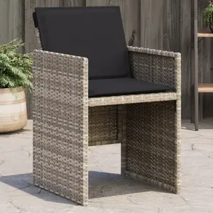 Comparateur de prix : vidaXL Chaises de jardin avec coussins 4 pcs gris clair résine tressée