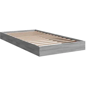 vidaXL Cadre de lit sonoma gris 100x200 cm bois d'ingénierie pas cher