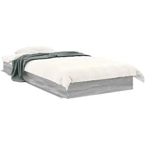 vidaXL Cadre de lit sonoma gris 75x190 cm bois d'ingénierie pas cher
