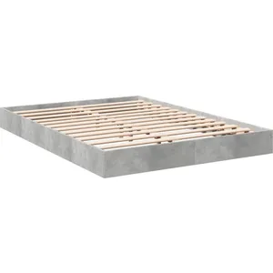 Cadre de lit gris béton 140x200 cm bois d'ingénierie Vidaxl Gris pas cher