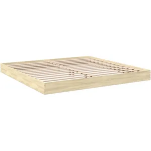 vidaXL Cadre de lit chêne sonoma 180x200 cm bois d'ingénierie pas cher