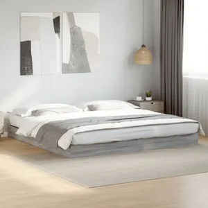 vidaXL Cadre de lit sonoma gris 180x200 cm bois d'ingénierie pas cher