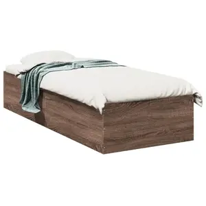 vidaXL Cadre de lit sans matelas chêne marron 75x190cm bois ingénierie pas cher