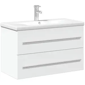 Comparateur de prix : Vidaxl - Armoire lavabo de salle de bain avec bassin intégré blanc White