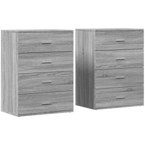vidaXL Buffets 2 pcs sonoma gris 60x39x80 cm bois d'ingénierie pas cher