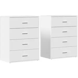vidaXL Buffets 2 pcs blanc 60x39x80 cm bois d’ingénierie pas cher