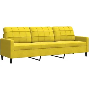 vidaXL Canapé à 3 places Jaune 210 cm Velours pas cher