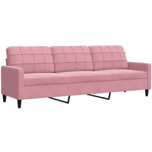vidaXL Canapé à 3 places Rose 210 cm Velours