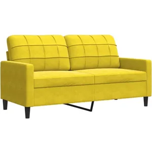 vidaXL Canapé à 2 places Jaune 140 cm Velours pas cher